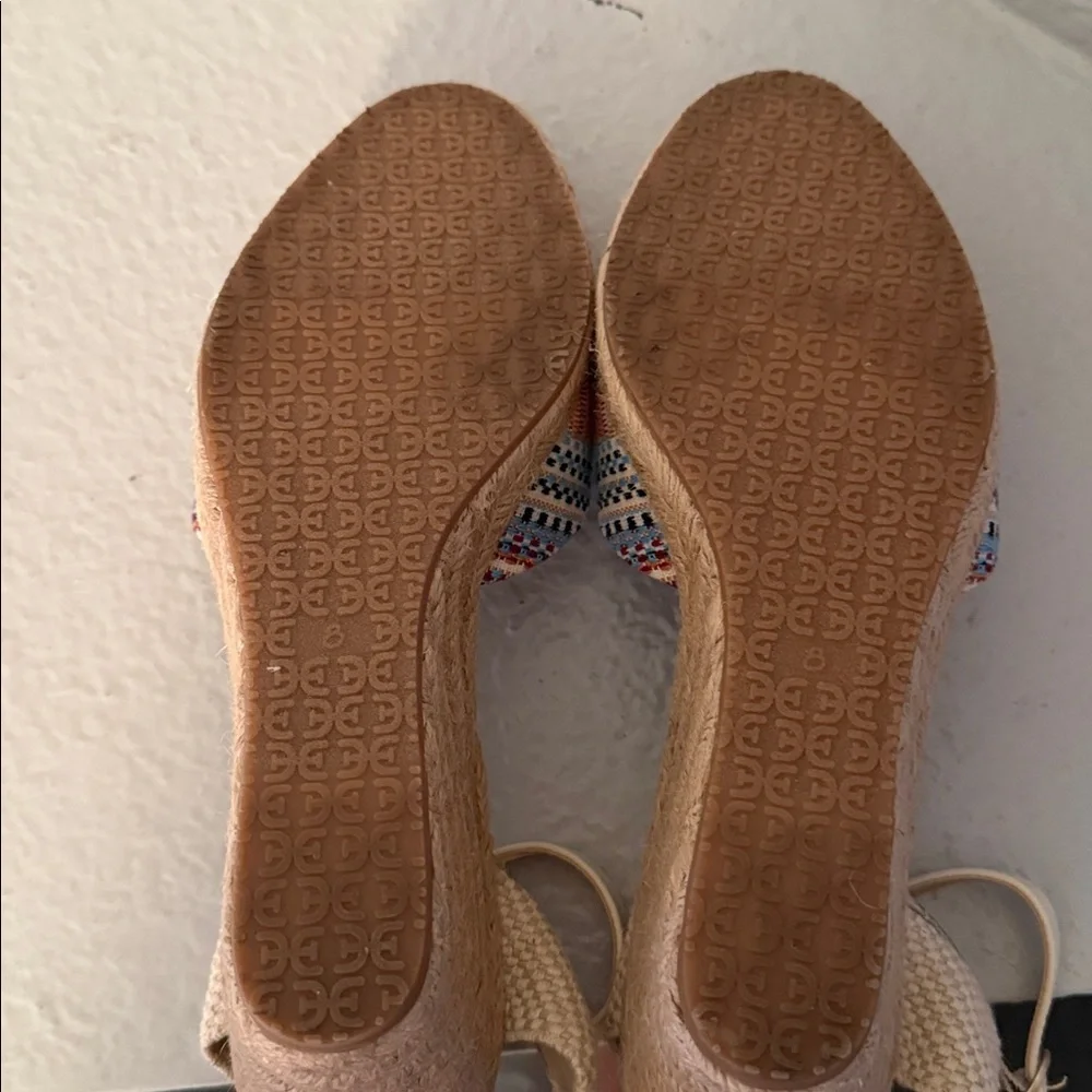Sam Edelman Payton Espadrille Flats Size 8 Natural Jute Platform Summer Shoes
